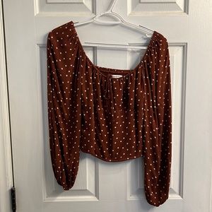 Abercrombie Long Sleeve Polka Dot Top